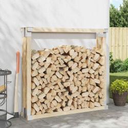 Aide &agrave; l'empilement de bois de chauffage 12 pcs Argent&eacute; Acier