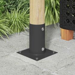 Ancre ronde au sol 4 pcs Anthracite 15 x 15 x 15 cm m&eacute;tal