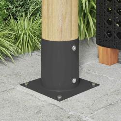 Ancre ronde au sol 4 pcs Anthracite 18 x 18 x 15 cm m&eacute;tal