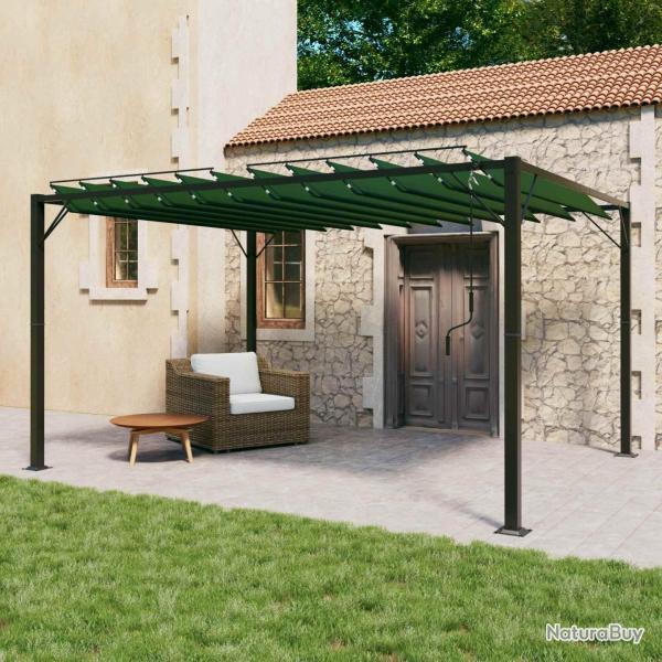 Gazebo avec toiture louv�e 3 x 4 x 2,14 m Vert