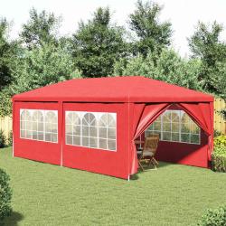 Tente de f&ecirc;te 600 x 300 x 255 cm Rouge PE et acier