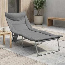 Transat pliant avec coussin Anthracite