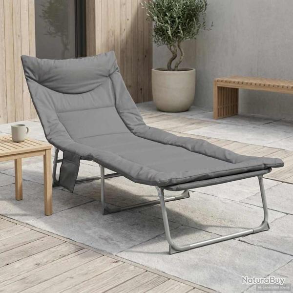 Transat pliant avec coussin Anthracite