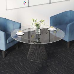 Carreau de tapis Gris fonc&eacute; avec des rayures 50 x 50 cm 20 pcs