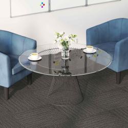 Carreau de tapis Ray&eacute; Marron Fonc&eacute; 50 x 50 cm 36 pcs