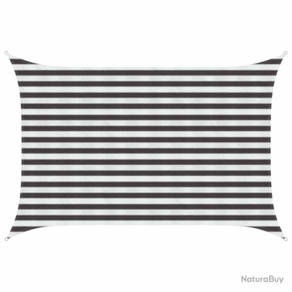 Voile d'ombre Anthracite et blanc 2 x 3 m HDPE