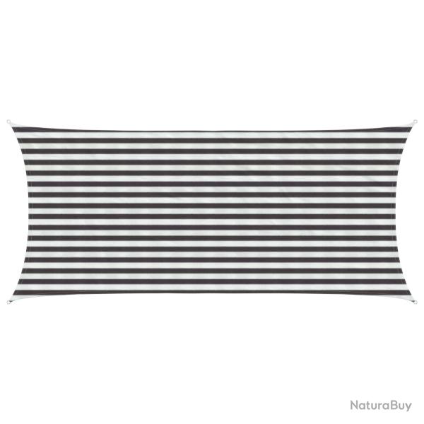 Voile d'ombre Anthracite et blanc 2 x 4 m HDPE