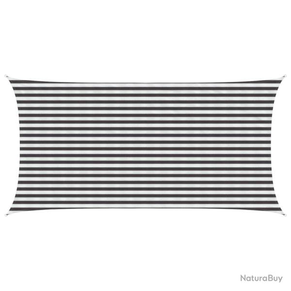 Voile d'ombre Anthracite et blanc 2,5 x 5 m HDPE