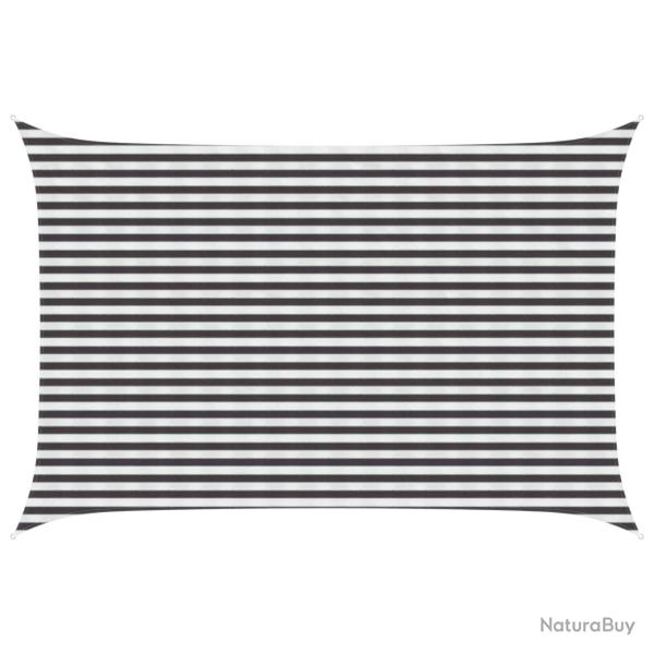 Voile d'ombre Anthracite et blanc 3 x 4 m HDPE