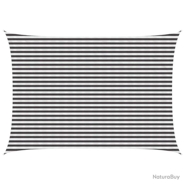 Voile d'ombre Anthracite et blanc 3,5 x 5 m HDPE