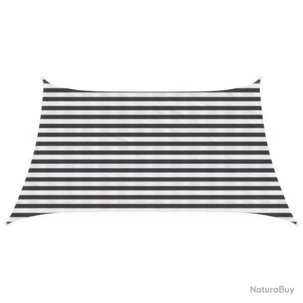 Voile d'ombre Anthracite et blanc 3 / 4 x 2 m HDPE