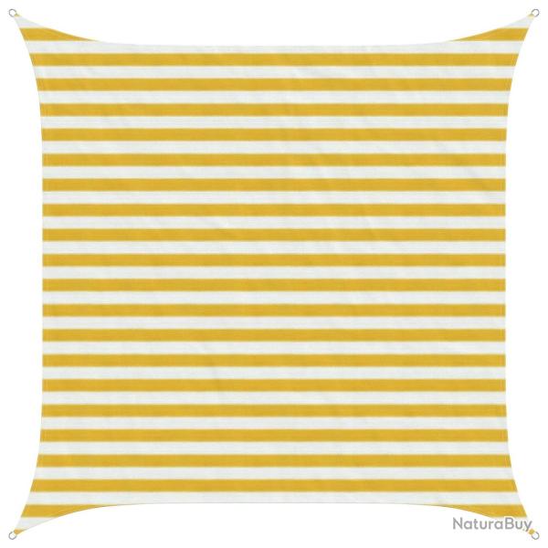 Voile d'ombre Jaune et blanc 2,5 x 2,5 m HDPE