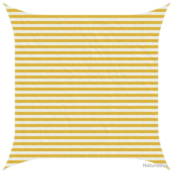 Voile d'ombre Jaune et blanc 3 x 3 m HDPE