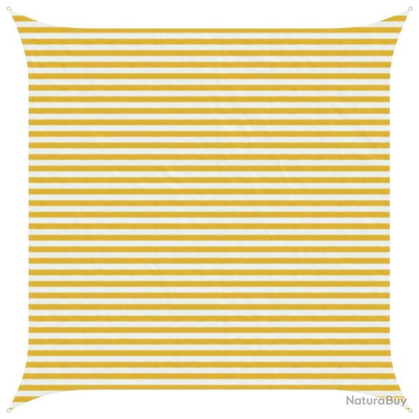 Voile d'ombre Jaune et blanc 4 x 4 m HDPE