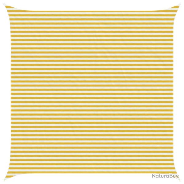 Voile d'ombre Jaune et blanc 5 x 5 m HDPE