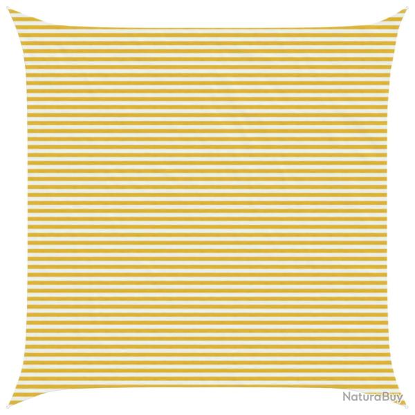 Voile d'ombre Jaune et blanc 7 x 7 m HDPE