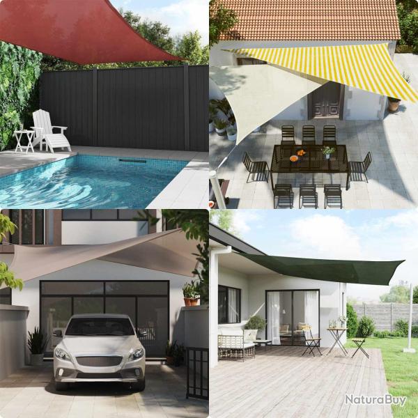 Voile d'ombre Jaune et blanc 2 x 3 m HDPE