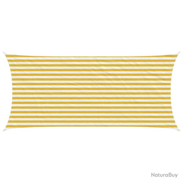Voile d'ombre Jaune et blanc 2 x 4 m HDPE