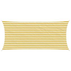 Voile d'ombre Jaune et blanc 2 x 5 m HDPE