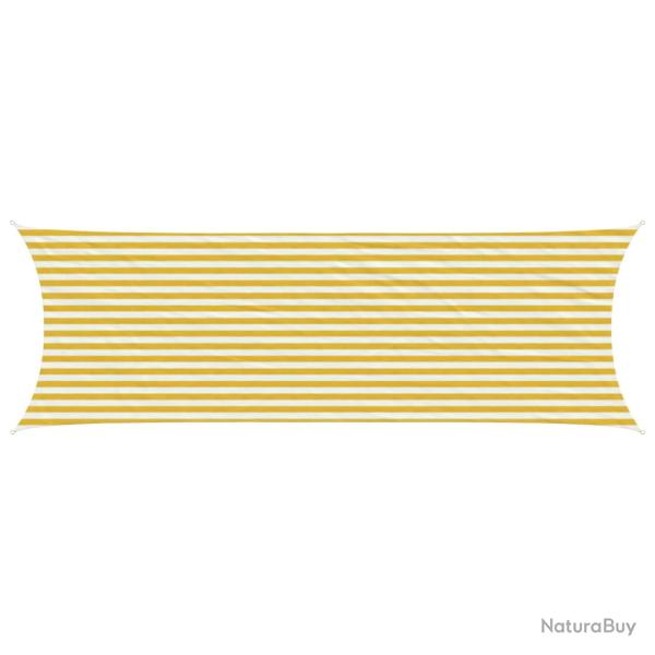 Voile d'ombre Jaune et blanc 2 x 6 m HDPE