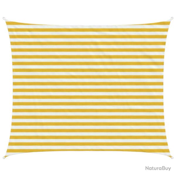 Voile d'ombre Jaune et blanc 2,5 x 4 m HDPE