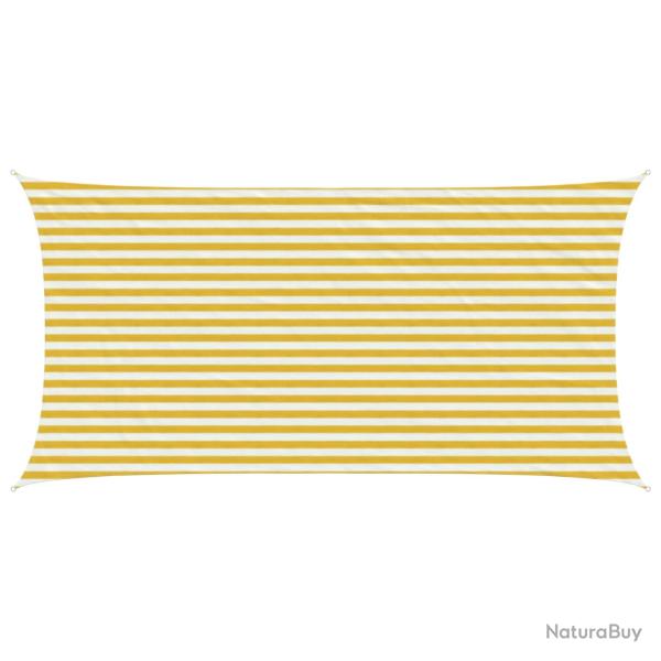 Voile d'ombre Jaune et blanc 2,5 x 6 m HDPE
