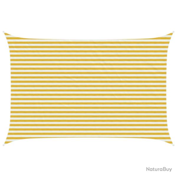 Voile d'ombre Jaune et blanc 3 x 4 m HDPE