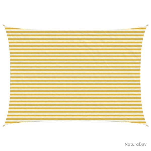 Voile d'ombre Jaune et blanc 3,5 x 4,5 m HDPE