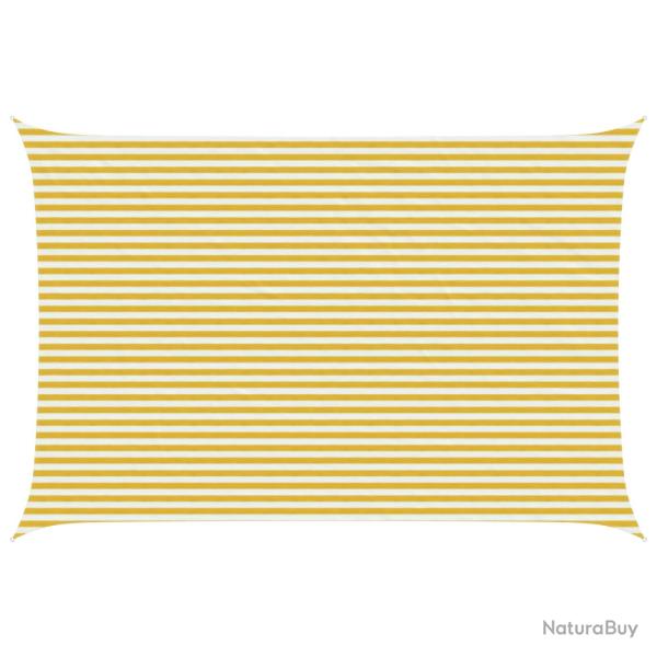 Voile d'ombre Jaune et blanc 4 x 5 m HDPE