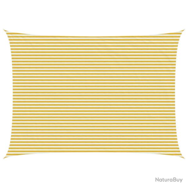 Voile d'ombre Jaune et blanc 5 x 7 m HDPE