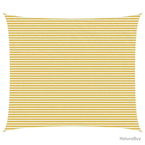 Voile d'ombre Jaune et blanc 6 x 7 m HDPE
