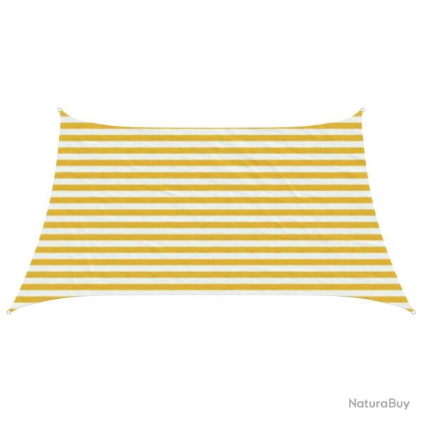 Voile d'ombre Jaune et blanc 3 / 4 x 2 m HDPE