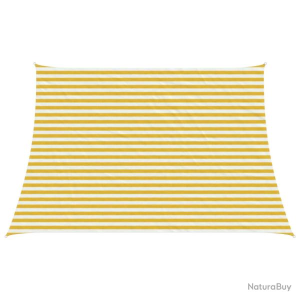 Voile d'ombre Jaune et blanc 3 / 4 x 3 m HDPE