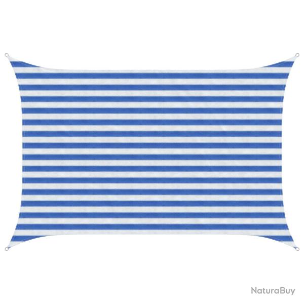 Voile d'ombre Bleu et Blanc 2 x 3,5 m HDPE