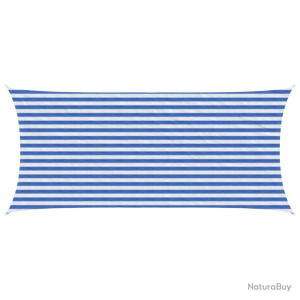 Voile d'ombre Bleu et Blanc 2 x 5 m HDPE