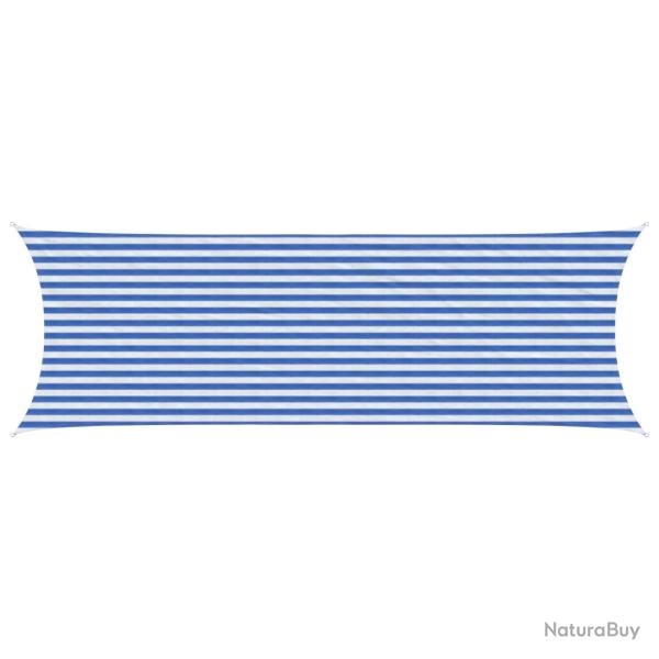 Voile d'ombre Bleu et Blanc 2 x 6 m HDPE