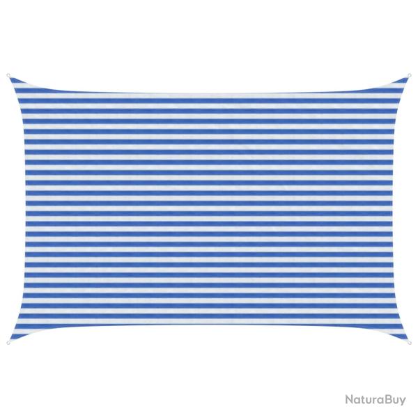 Voile d'ombre Bleu et Blanc 3 x 4,5 m HDPE