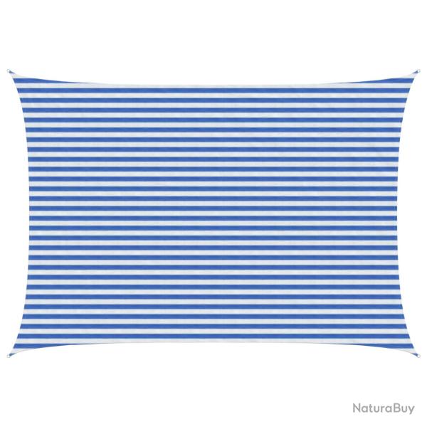 Voile d'ombre Bleu et Blanc 3,5 x 4,5 m HDPE
