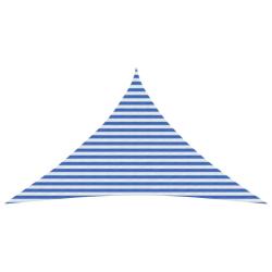 Voile d'ombre triangulaire HDPE bleu et blanc pour la terrasse, 4 &times; 4 &times; 5,8 m