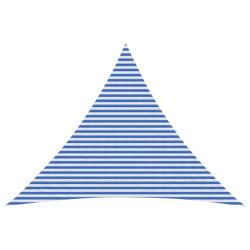 Voile d'ombre triangulaire en HDPE bleu et blanc pour la terrasse, 5 &times; 5 &times; 6 m