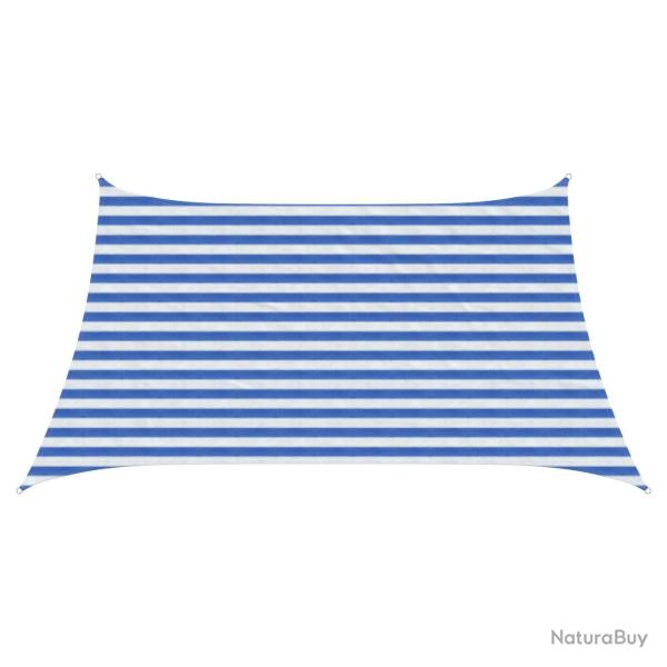 Voile d'ombre Bleu et Blanc 3 / 4 x 2 m HDPE