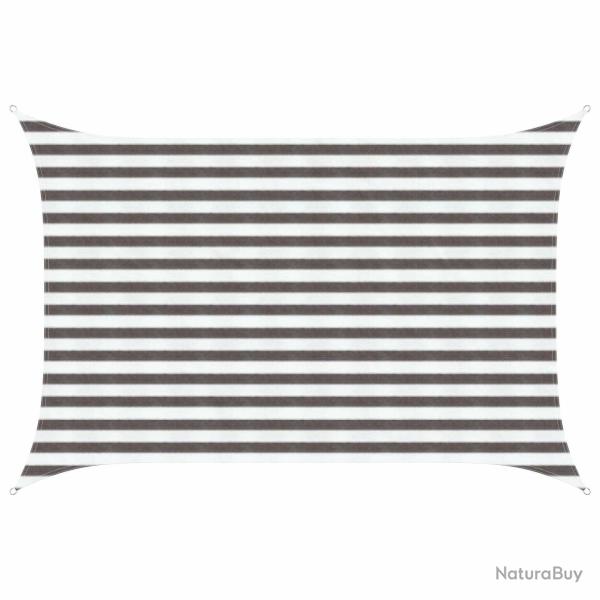 Voile d'ombre Gris clair et blanc 2 x 2,5 m HDPE