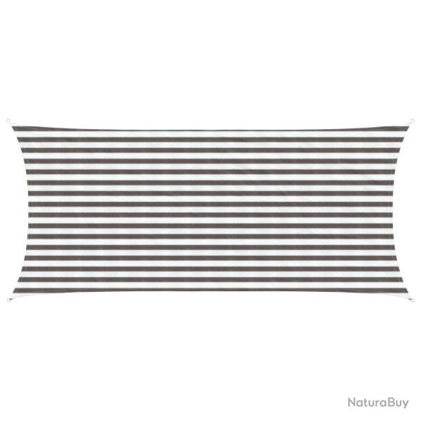 Voile d'ombre Gris clair et blanc 2 x 4 m HDPE