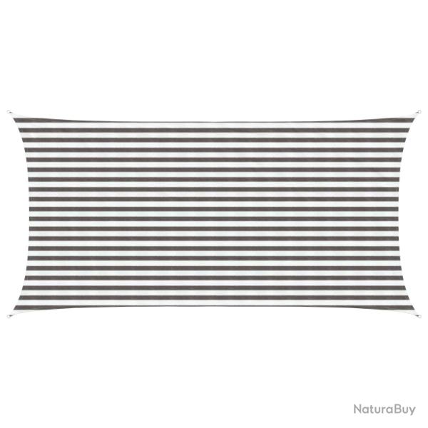 Voile d'ombre Gris clair et blanc 2,5 x 6 m HDPE