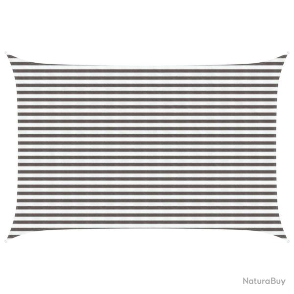 Voile d'ombre Gris clair et blanc 3 x 5 m HDPE