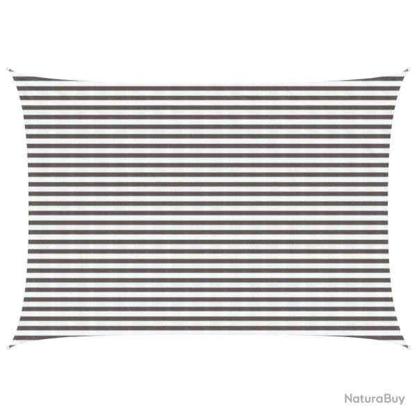 Voile d'ombre Gris clair et blanc 3 x 6 m HDPE