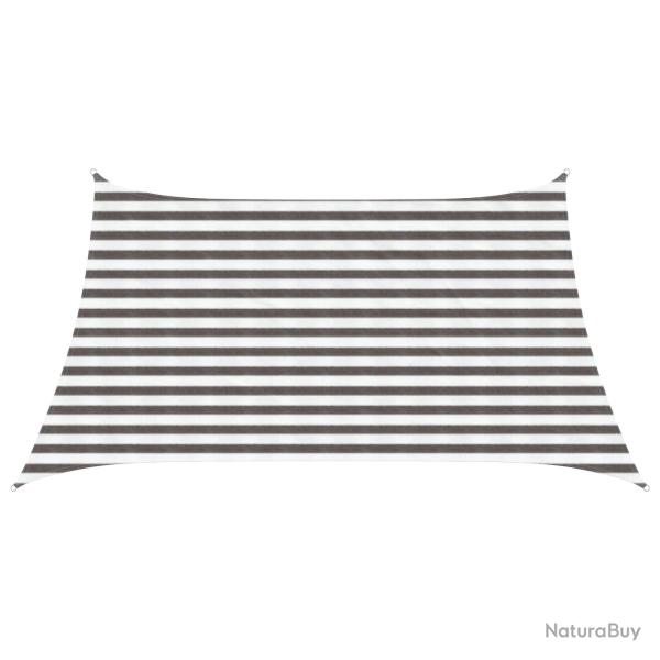 Voile d'ombre Gris clair et blanc 3 / 4 x 2 m HDPE