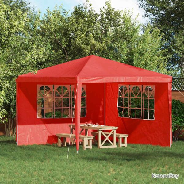 Mur de tente de f�te 2 pcs 300 x 195 cm Rouge PE et acier