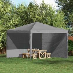 Mur de tente de f&ecirc;te 2 pcs Gris clair 400 x 195 cm PE et acier