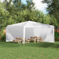 Mur de tente de f&ecirc;te 2 pcs Blanc 400 x 195 cm PE et acier